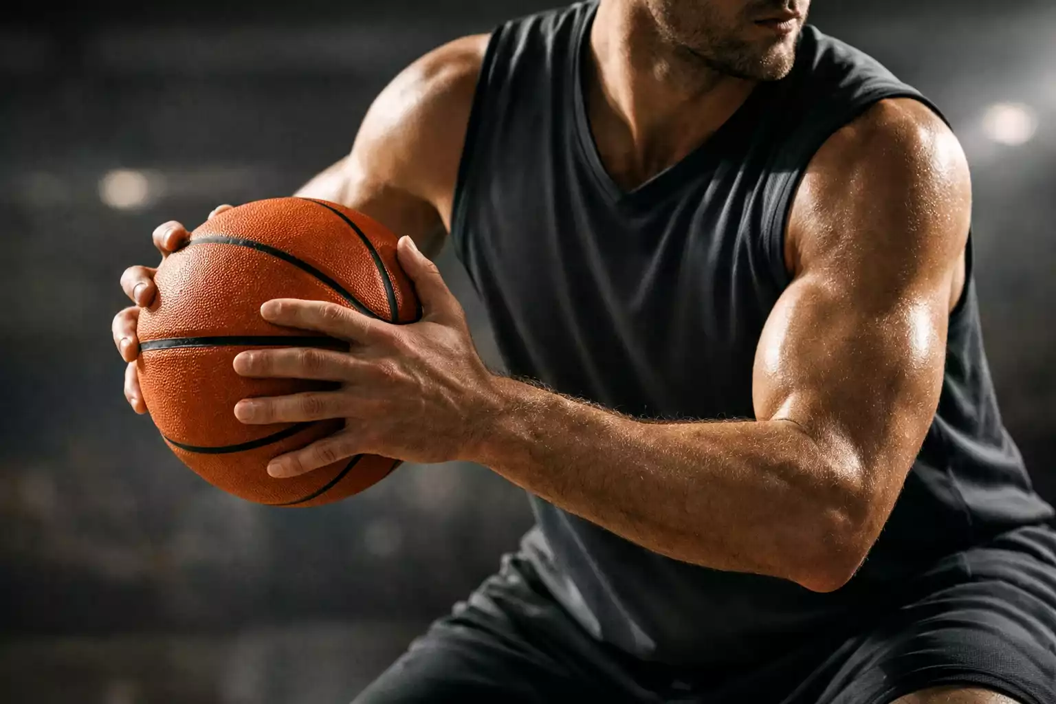 NBA-sterspeler met bal in handen klaar voor een assist